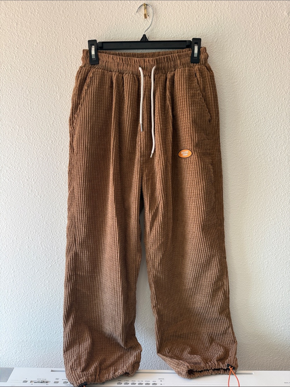 Aelfric Eden Men's Corduroy Drawstring Pants in Brown